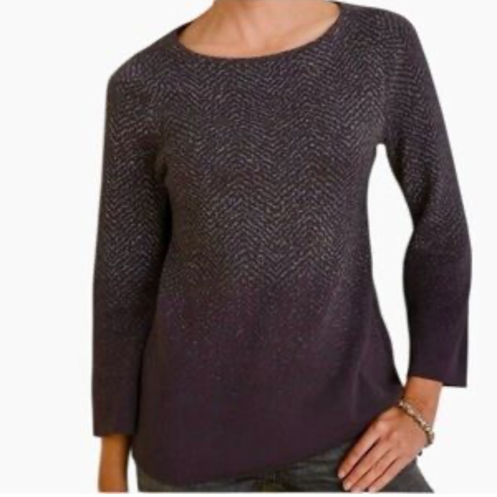 CHICO’S Shimmer Shine Metallic Pullover Sweater SZ: 3X NWOT